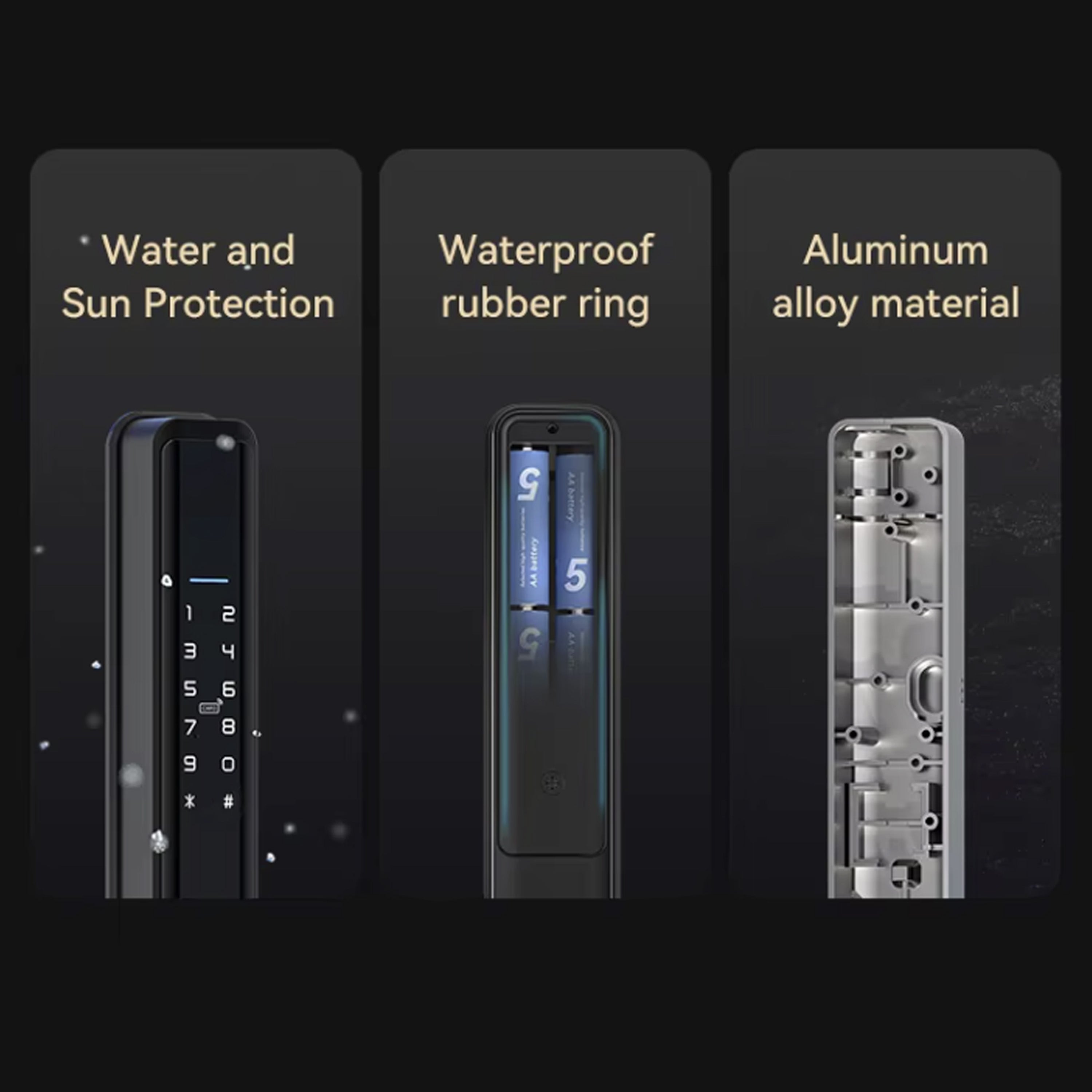 Fingerprint Smart Lock 5050. Vinyl Gate Lock. Waterproof Outdoor Gate Lock