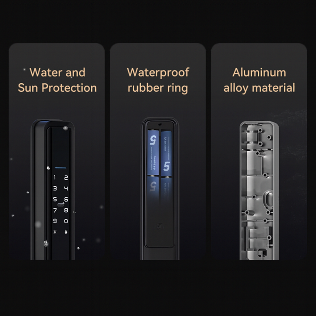 Fingerprint Smart Lock 3585. Aluminum Gate Lock. Waterproof Outdoor Aluminum Lock