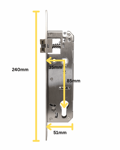 Gate Lock / Password Entry and Mechanical Key Access For Aluminum 3585